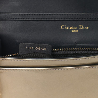 Christian Dior Metallic Patent Micro-Cannage Diorama Wallet on Chain Pouch Gold 7 of 14