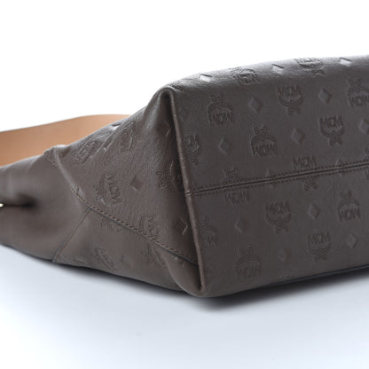 MCM Calfskin Ottomar Monogram Medium Klara Hobo Chestnut 6 of 9