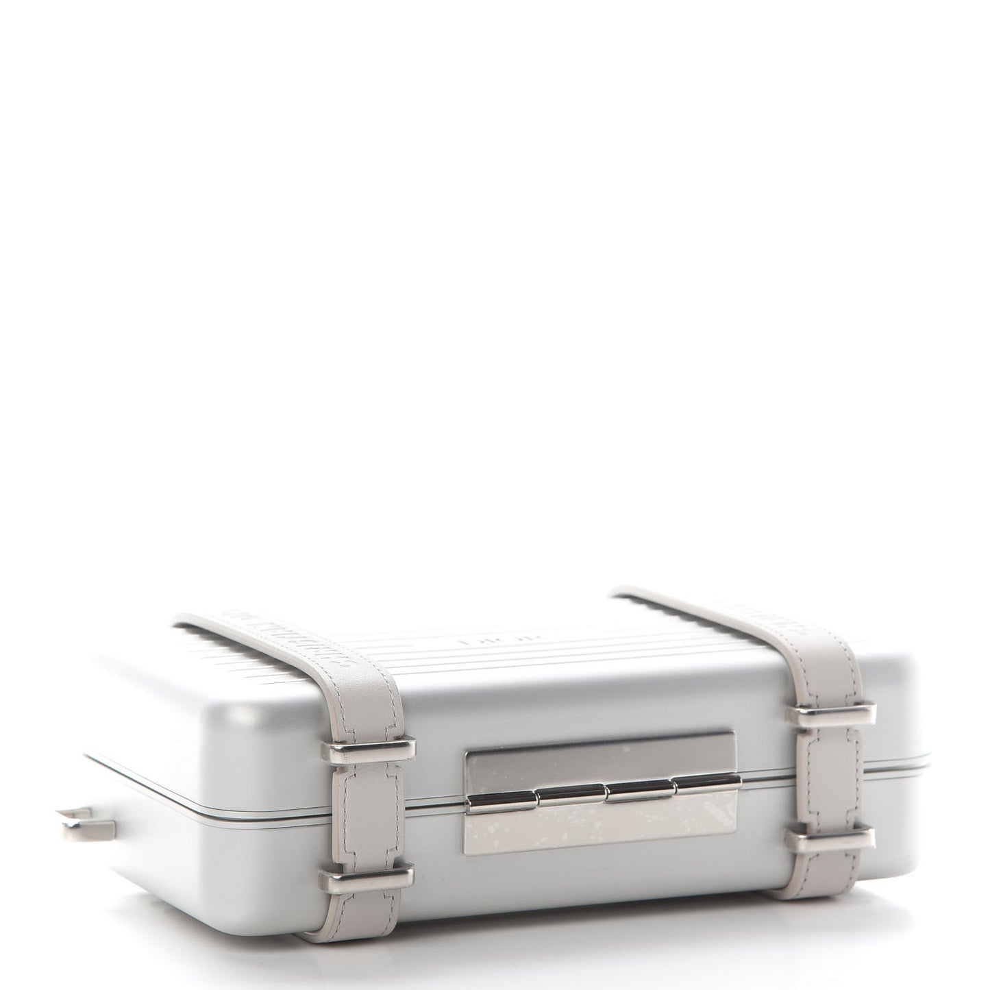 X RIMOWA Aluminum Personal Clutch On Strap Silver