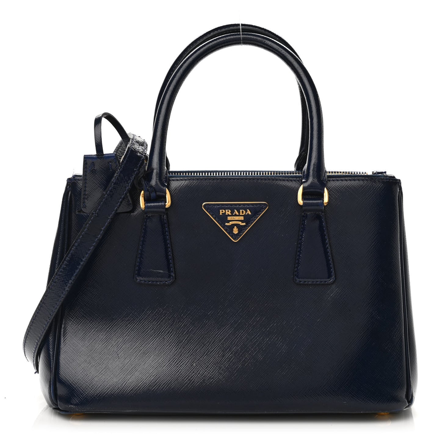 Saffiano Vernice Mini Galleria Double Zip Tote Baltico