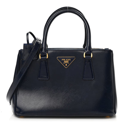 Prada Saffiano Vernice Mini Galleria Double Zip Tote Baltico 1 of 17