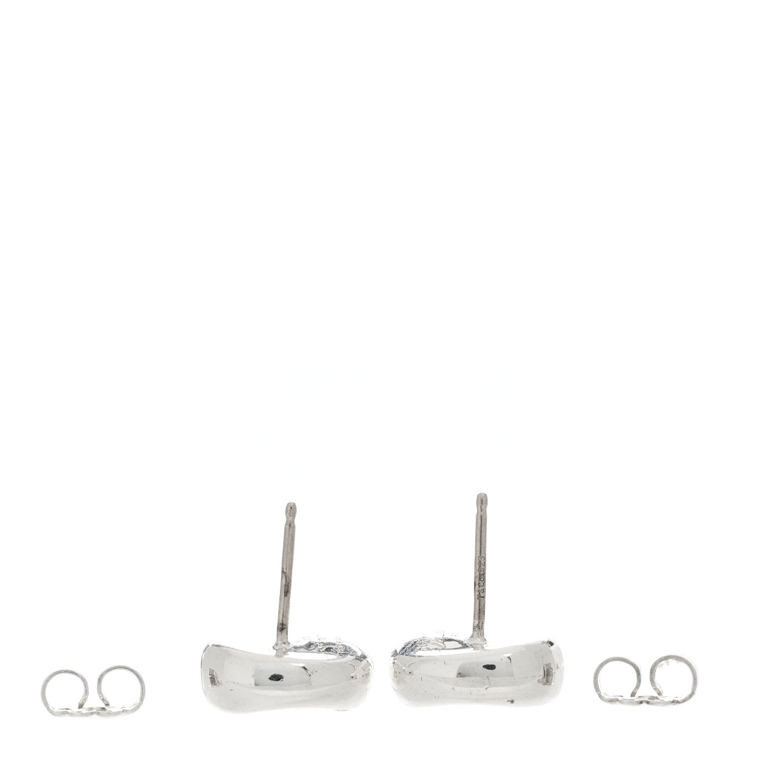 Tiffany Sterling Silver 11mm Elsa Peretti Bean Earrings 3 of 4