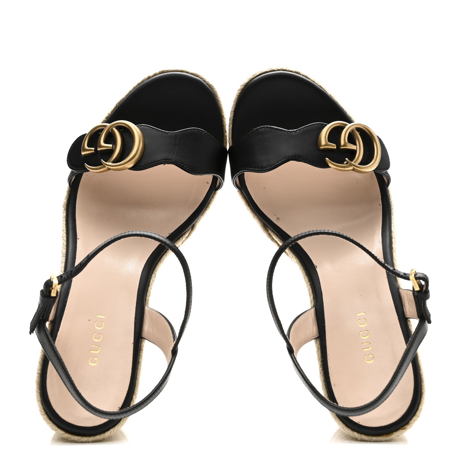 Gucci Galassia Aitana Espadrille 10/95mm Wedge Sandals 36.5 Black 2 of 12