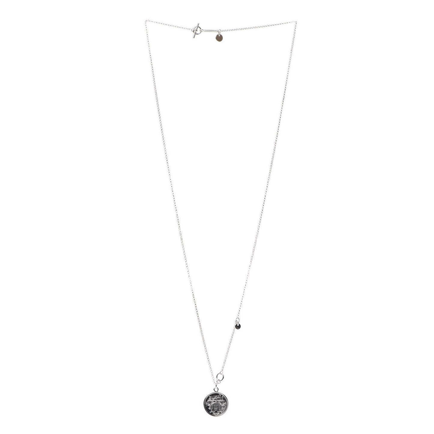 Sterling Silver 18K Rose Gold GM Ex-Libris Long Pendant Necklace