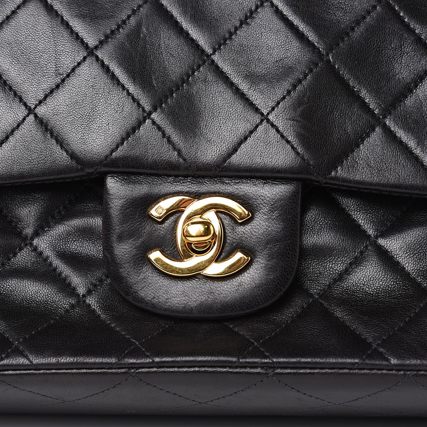 Chanel Lambskin Quilted Medium Double Flap Black 11 of 20