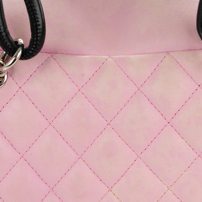 Chanel Calfskin Quilted Large Cambon Bowler Pink Black 10 of 10