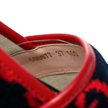 Gucci Terry Cloth GG Monogram Espadrilles 37 Blue Red 8 of 9
