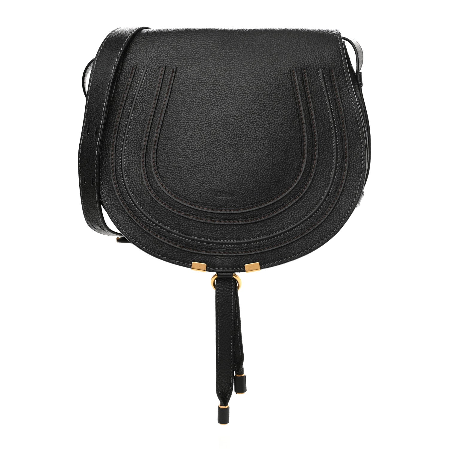 Chloe Calfskin Medium Marcie Round Crossbody Bag Black 1 of 11