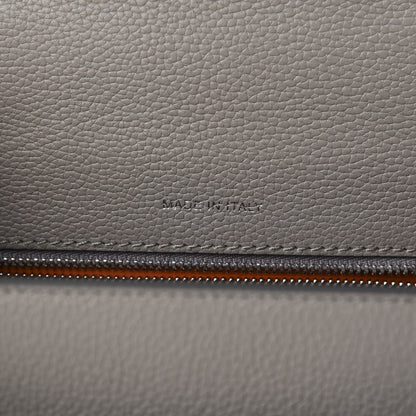MCM Grained Calfskin Small Patricia Satchel Arch Grey 8 of 10