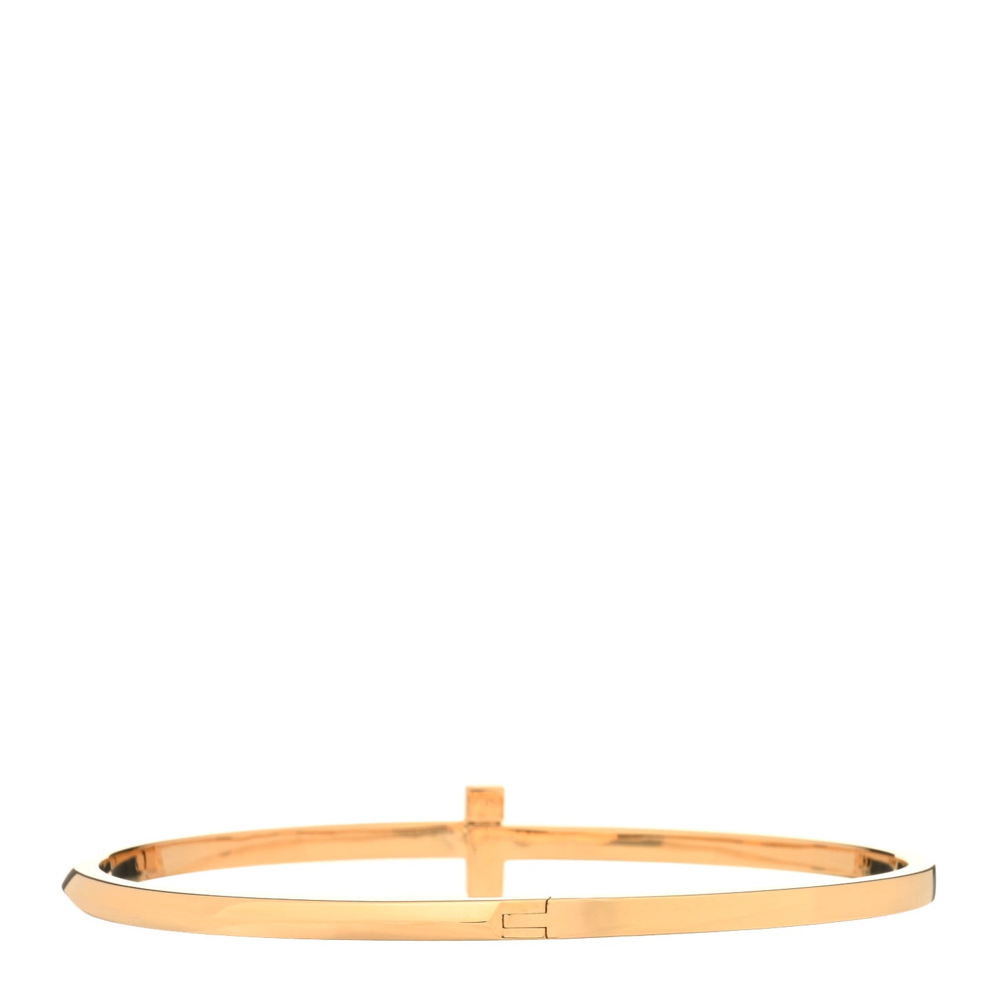 18K Rose Gold Narrow T T1 Hinged Bangle Bracelet