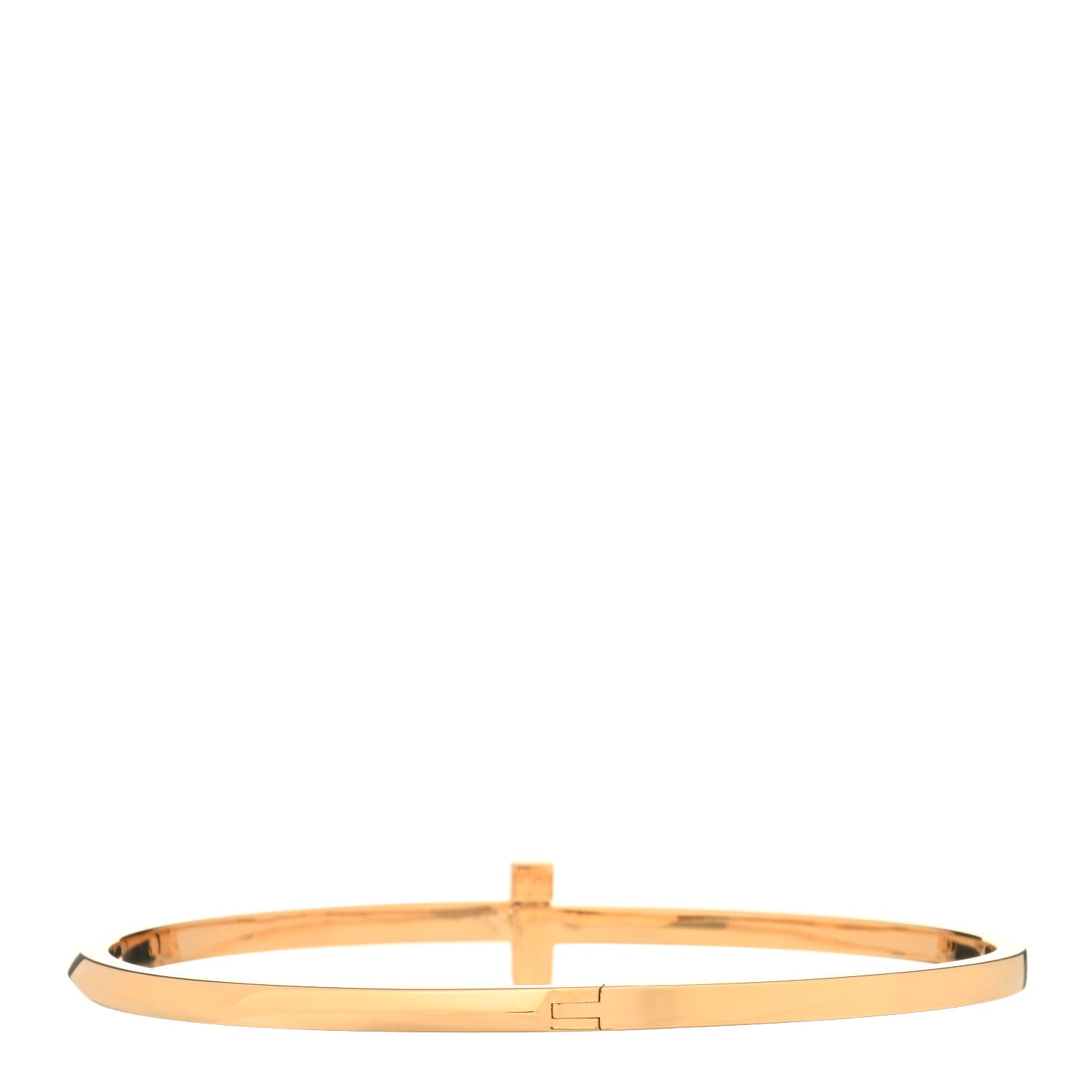Tiffany 18K Rose Gold Narrow T T1 Hinged Bangle Bracelet 2 of 3
