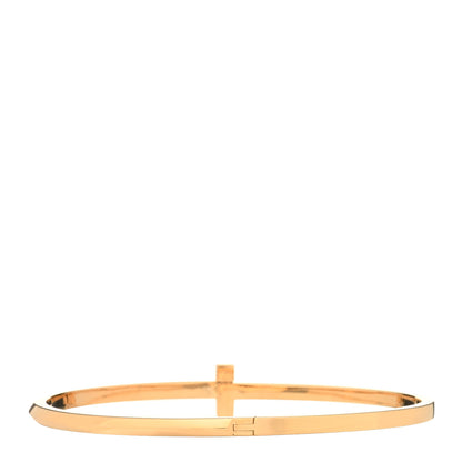 Tiffany 18K Rose Gold Narrow T T1 Hinged Bangle Bracelet 2 of 3