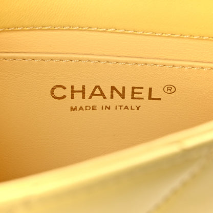 Chanel Shiny Lambskin Small Chain Is More Flap Yellow 7 of 9
