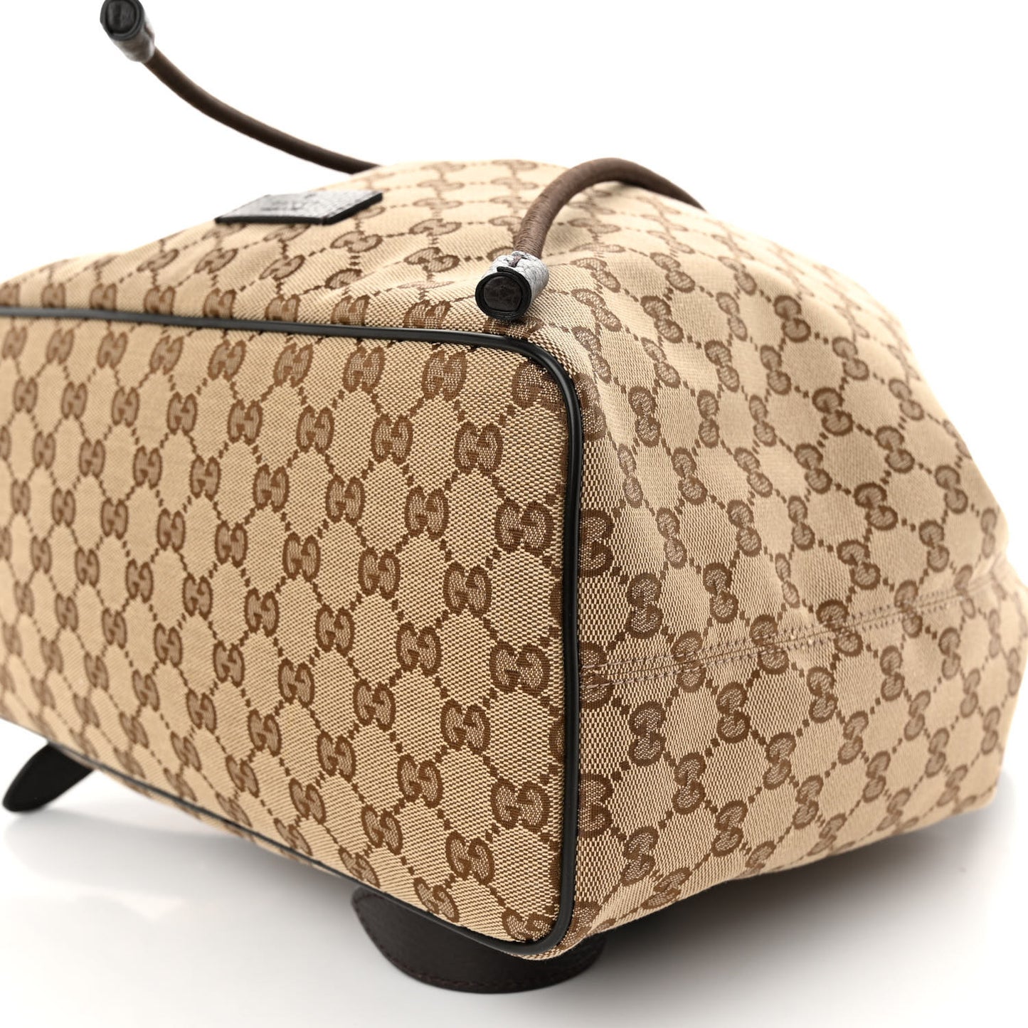 Monogram Dollar Calfskin O Drawstring Backpack Beige Ebony Testa di Moro Dark Chocolate