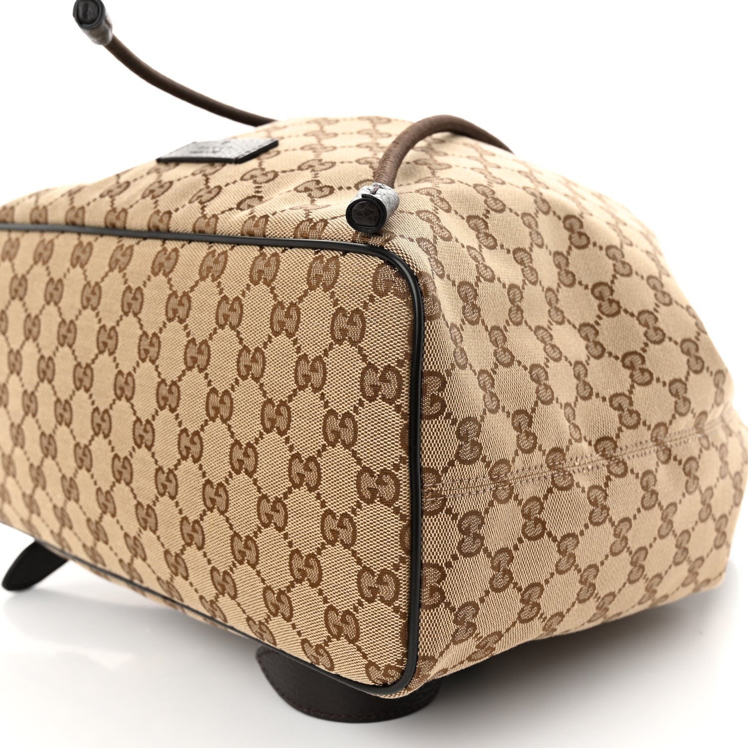 Gucci Monogram Dollar Calfskin O Drawstring Backpack Beige Ebony Testa di Moro Dark Chocolate 10 of 10