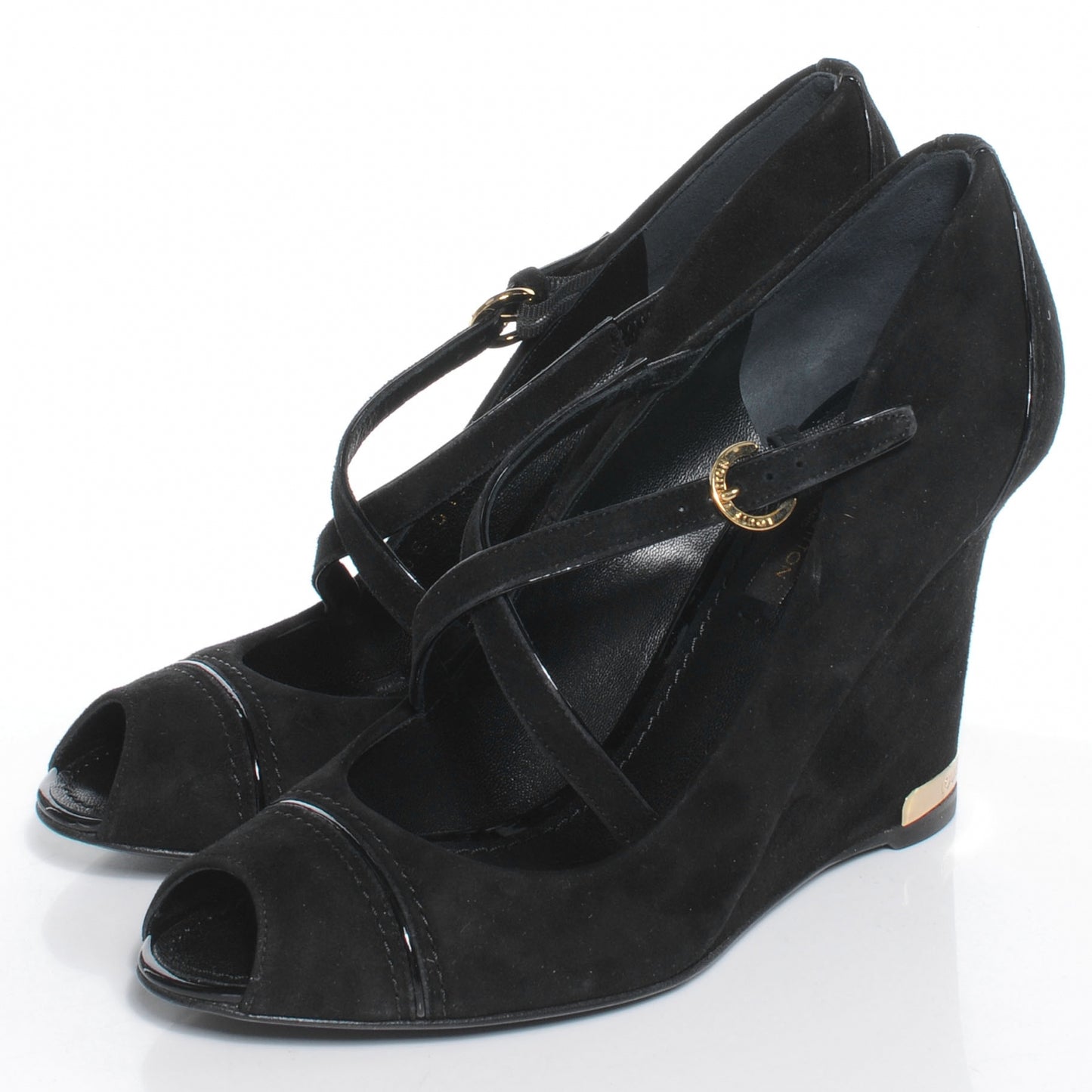Suede Artist Wedge Pumps Black 37.5