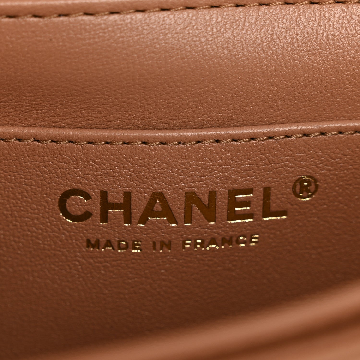 Chanel Shiny Caviar Quilted Mini Top Handle Flap Bag Camel 1774995