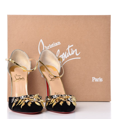 Christian Louboutin Velvet Specchio Galvafiori 100 Ankle Strap Pumps 36 Multicolor 8 of 8