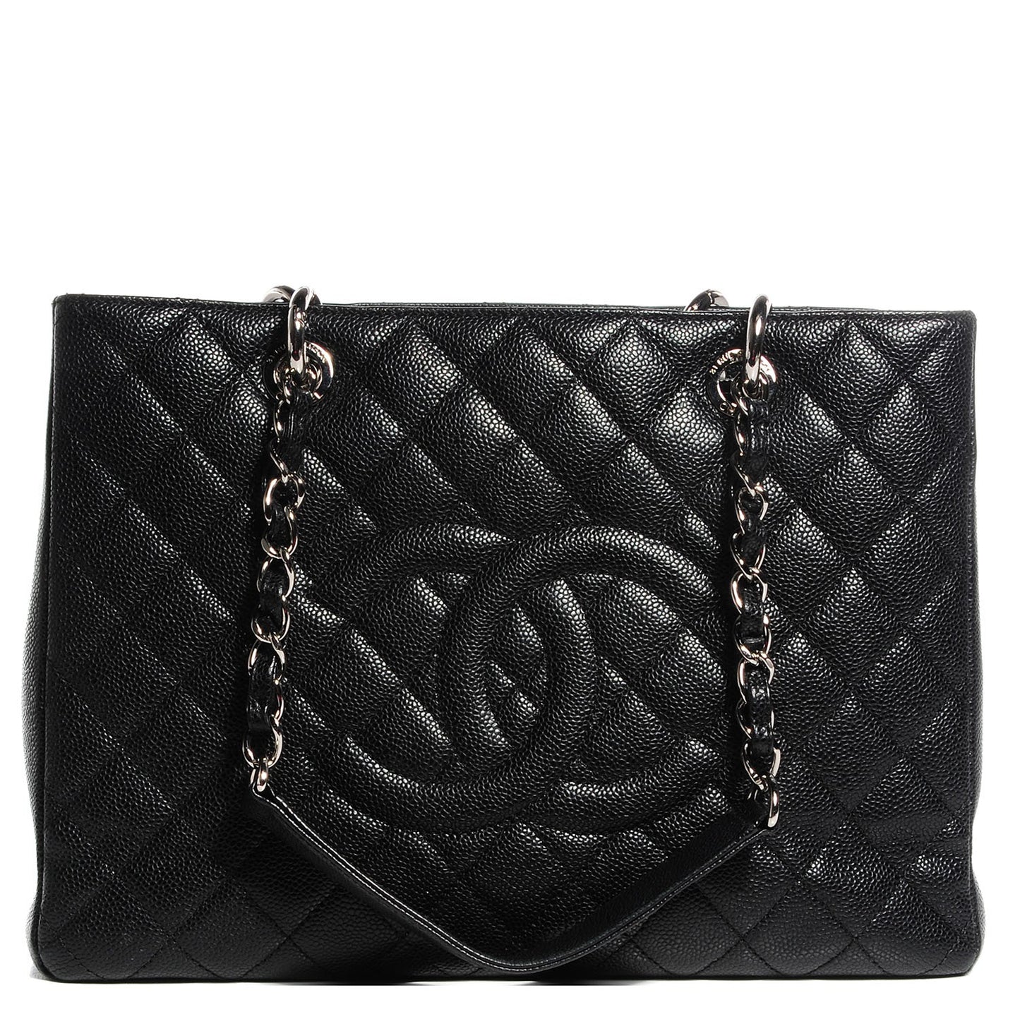 Caviar Quilted Grand Shopping Tote GST Black