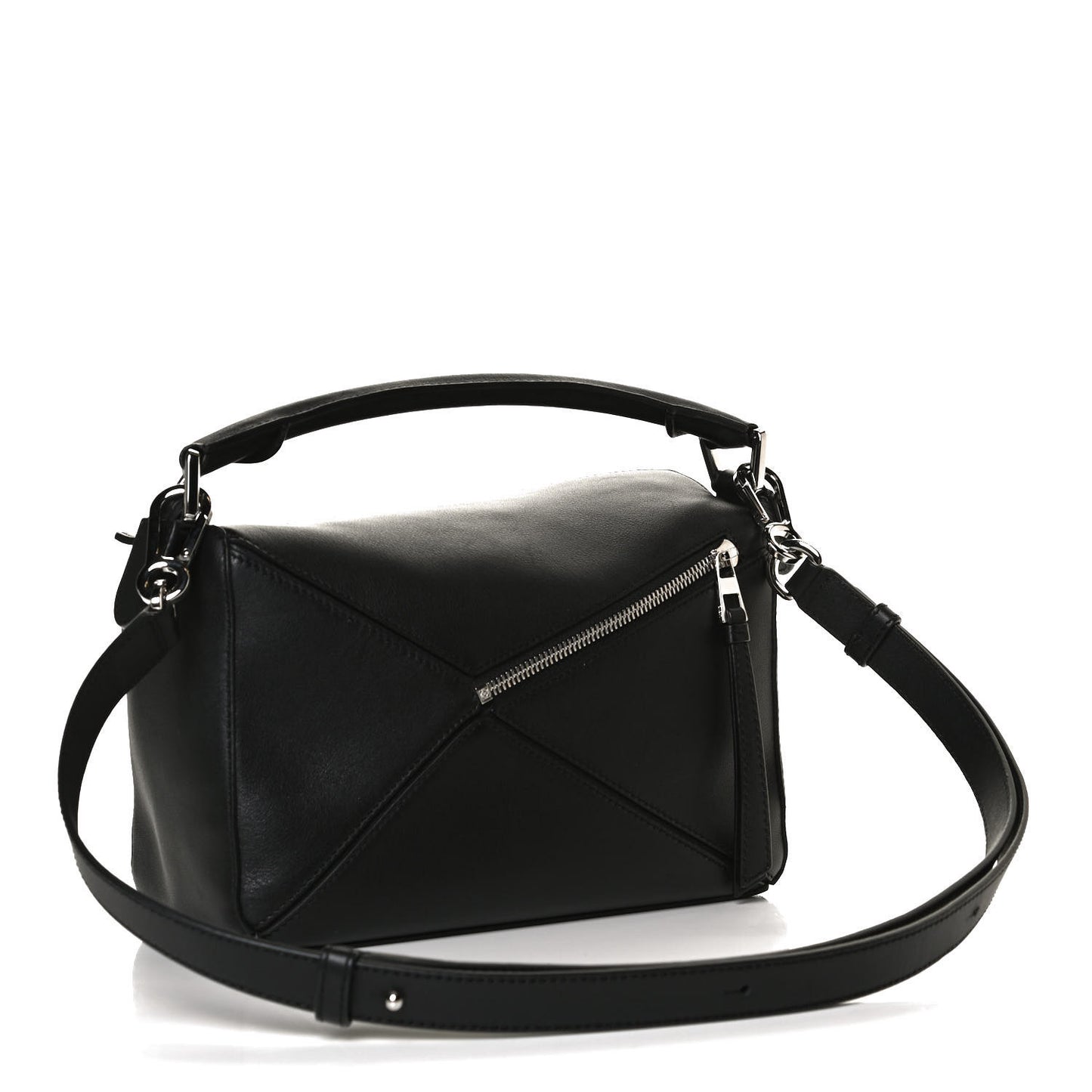 Calfskin Small Puzzle Bag Black