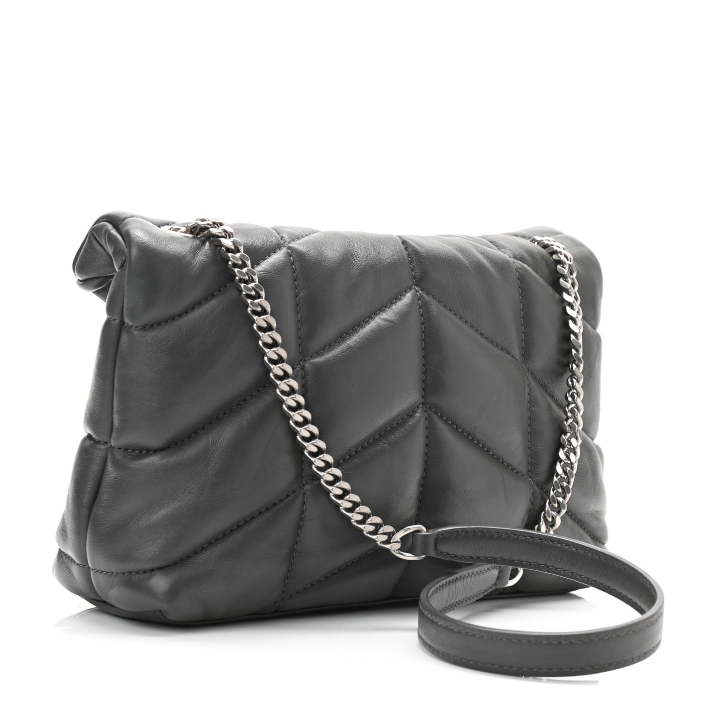 Lambskin Quilted Toy Loulou Puffer Monogram Chain Satchel Storm