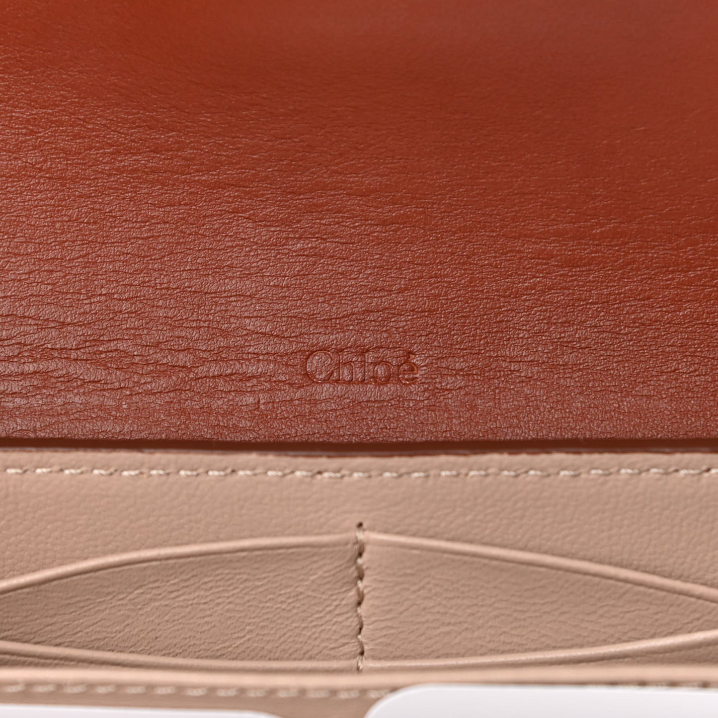 Grained Calfskin Aby Long Wallet Sepia Brown