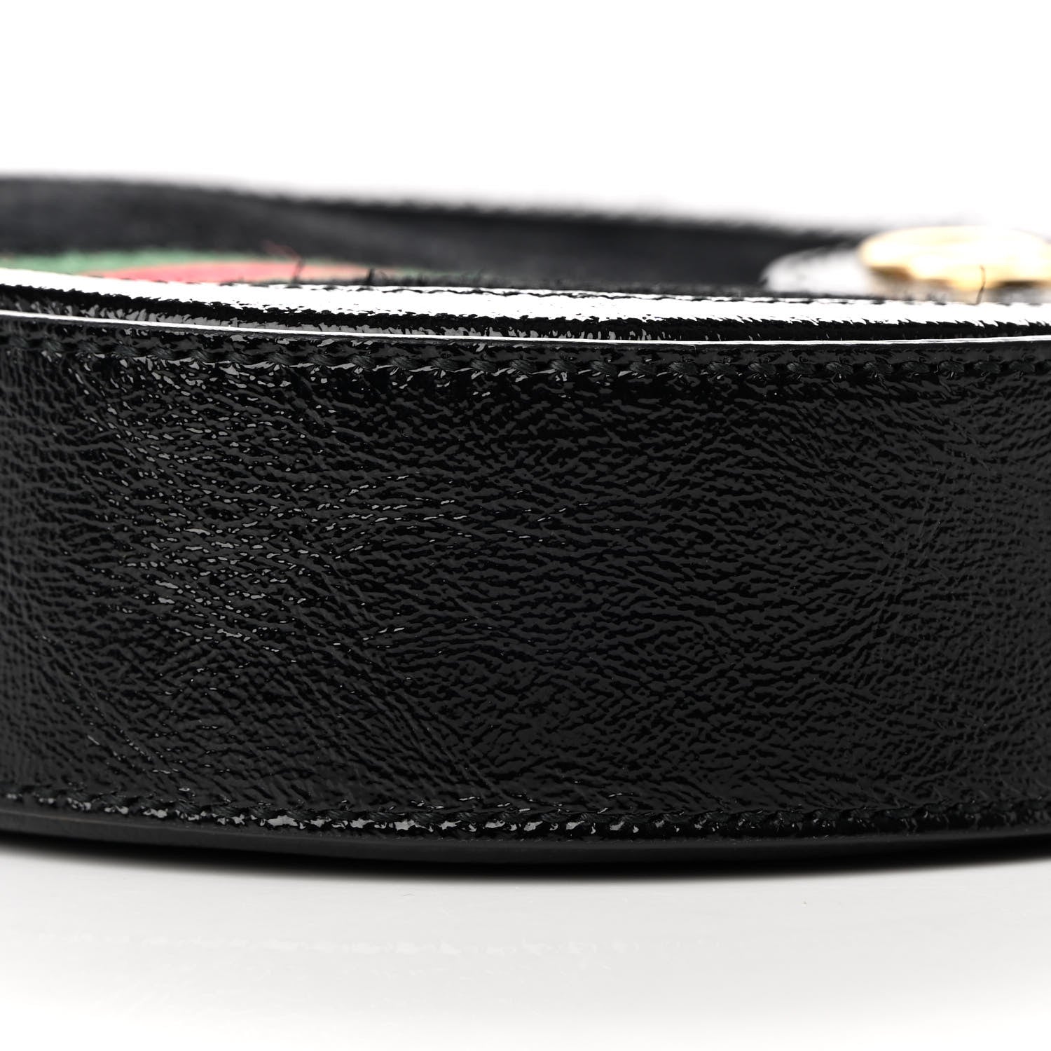 Gucci Suede Patent Web Mini Ophidia Round Shoulder Bag Black 10 of 12
