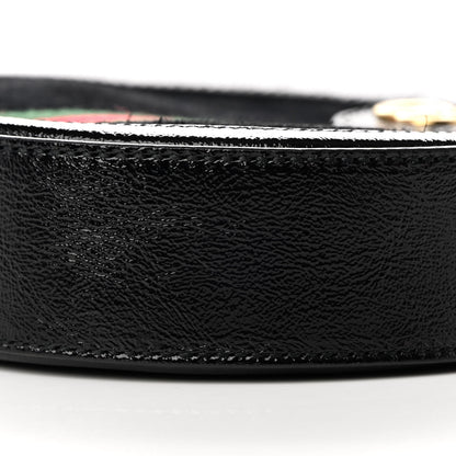 Gucci Suede Patent Web Mini Ophidia Round Shoulder Bag Black 10 of 12