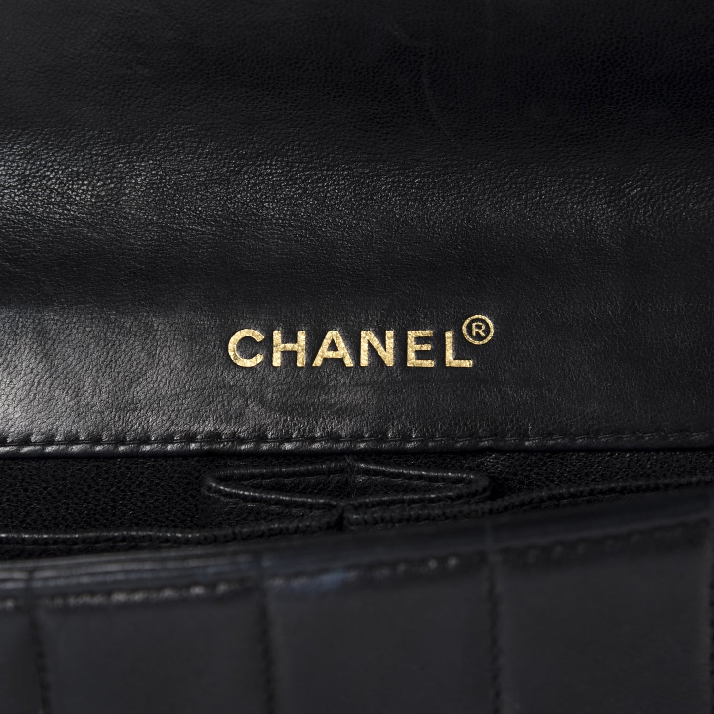 Lambskin East West Chocolate Bar Flap Black
