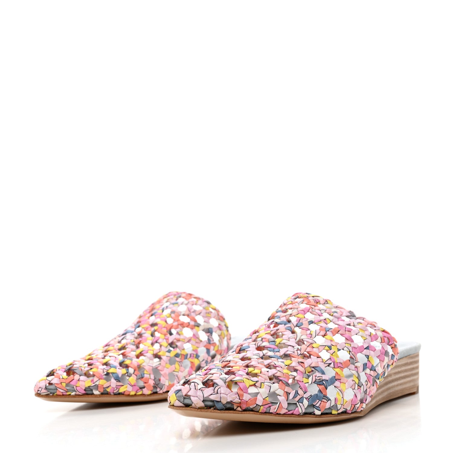 Hermes Silk Toscane Tressee Print Mules 35.5 Multicolor 3 of 7