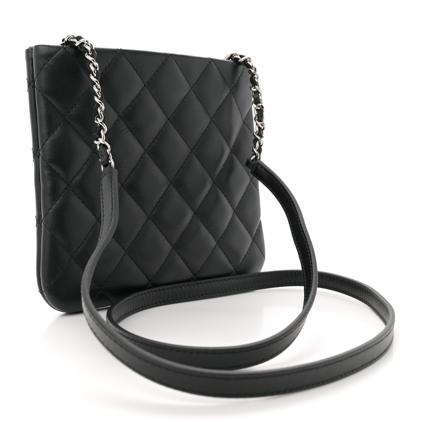 Lambskin Quilted Crossbody Bag Black