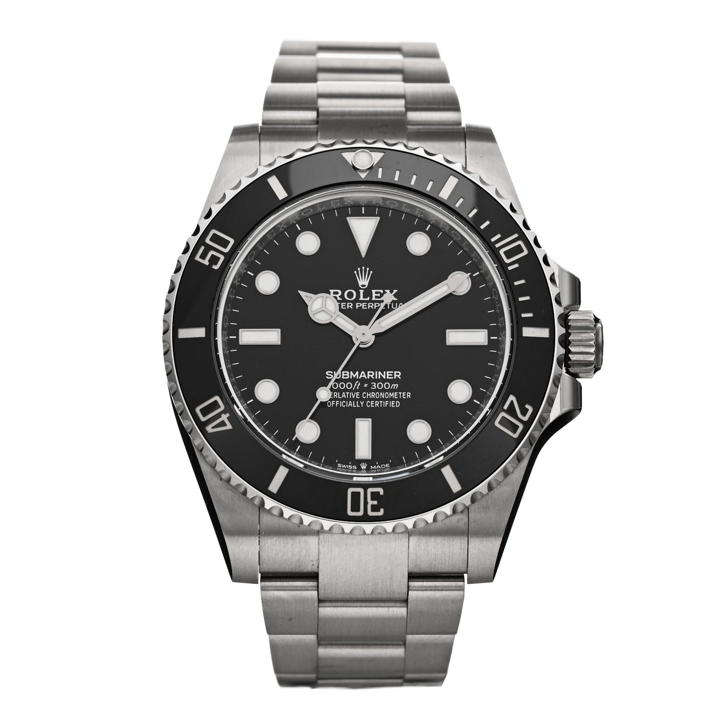 Stainless Steel 41mm Oyster Perpetual Submariner Watch Black 124060