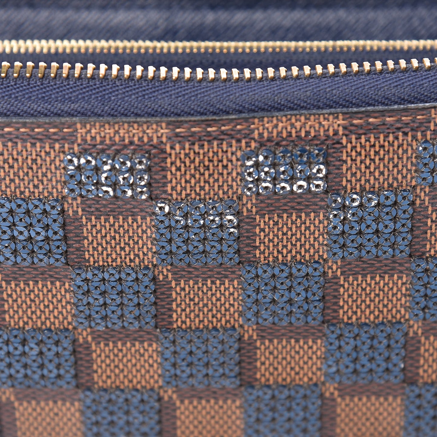Damier Paillettes Zippy Wallet Blue