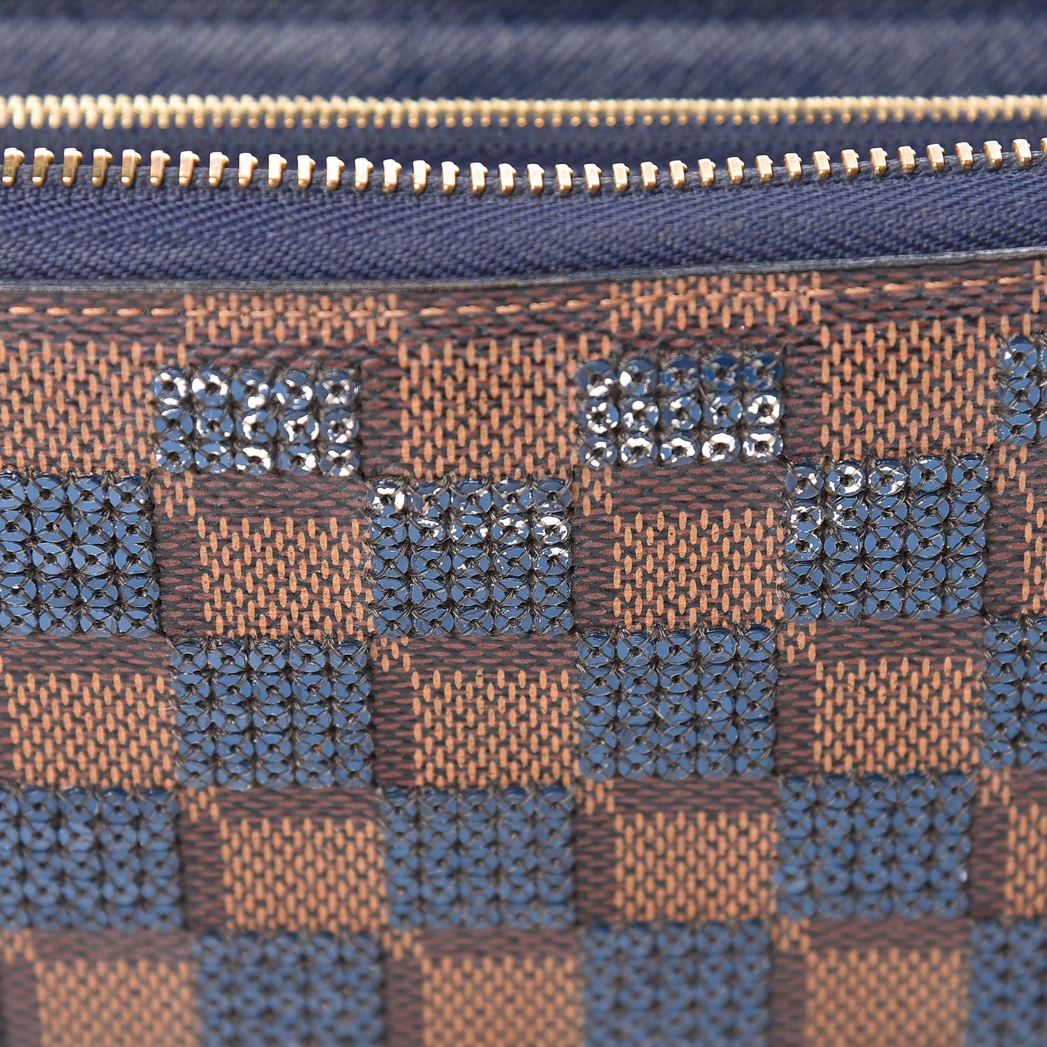 Louis Vuitton Damier Paillettes Zippy Wallet Blue 9 of 13