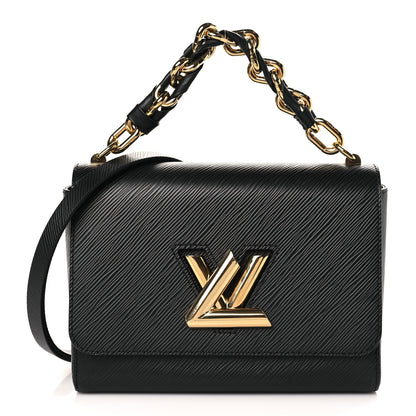 Louis Vuitton Epi Twist Braided Strap Shoulder Bag MM Black 1 of 9