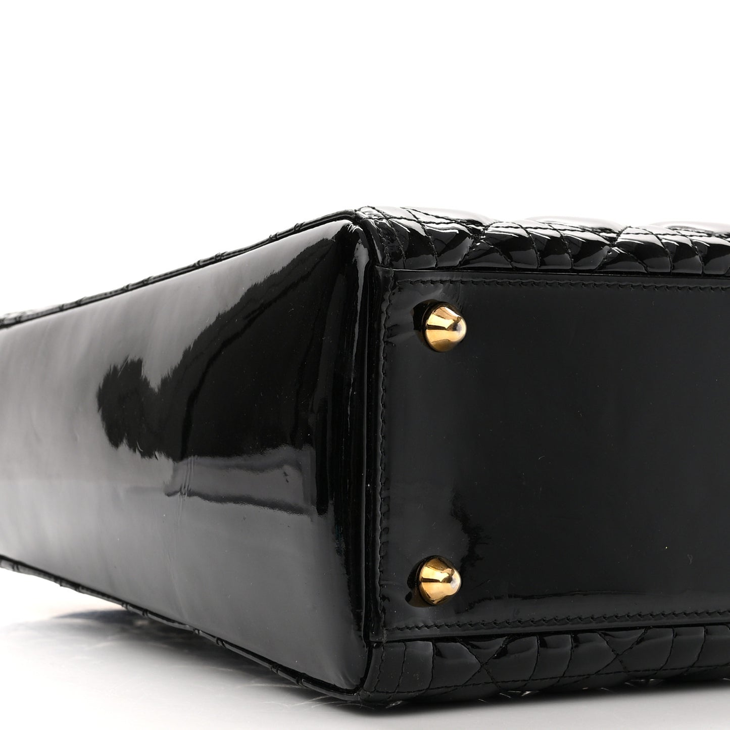 Patent Cannage Large Lady Dior Black