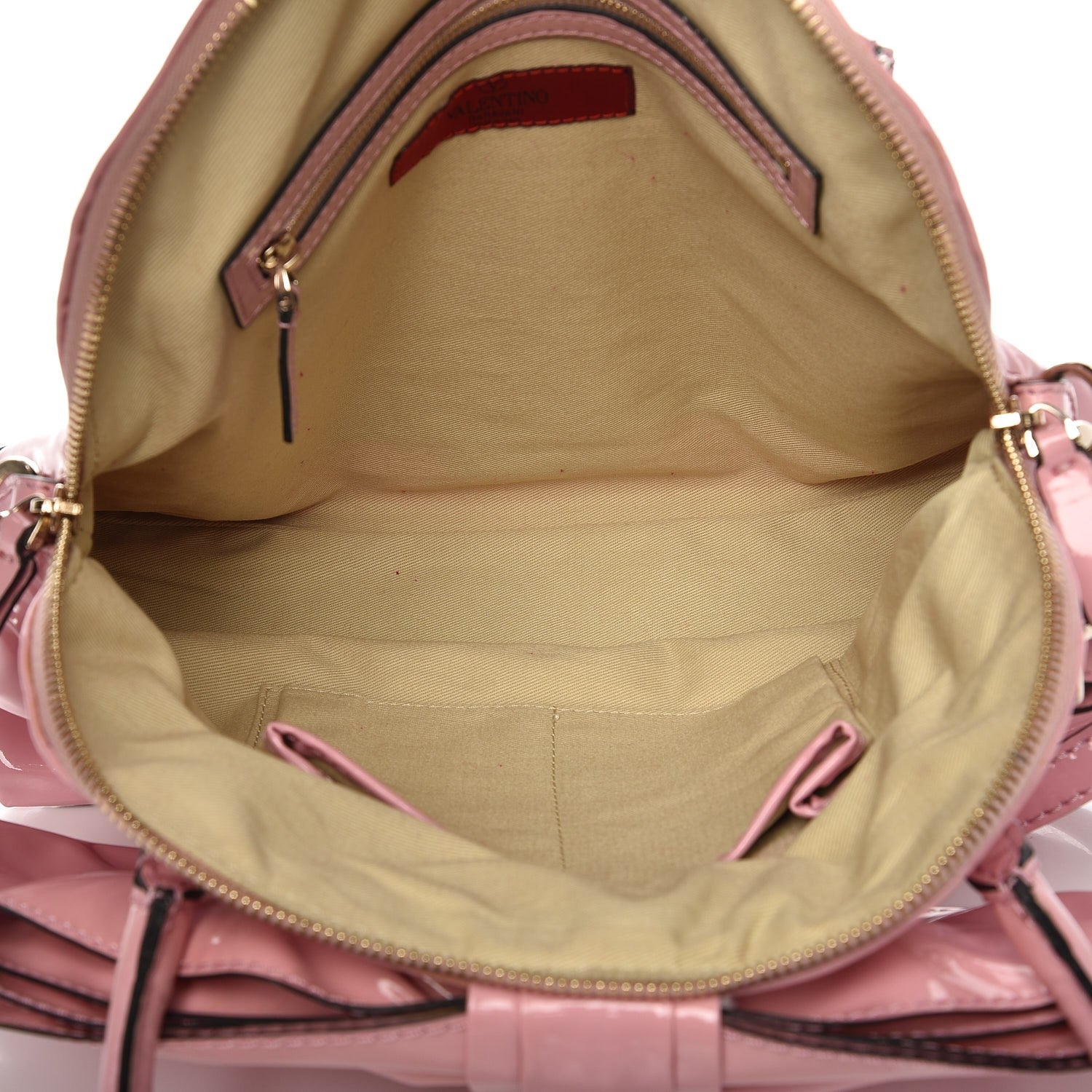 Valentino Garavani Patent Lacca Bow Dome Tote Pop Gardenia 5 of 6