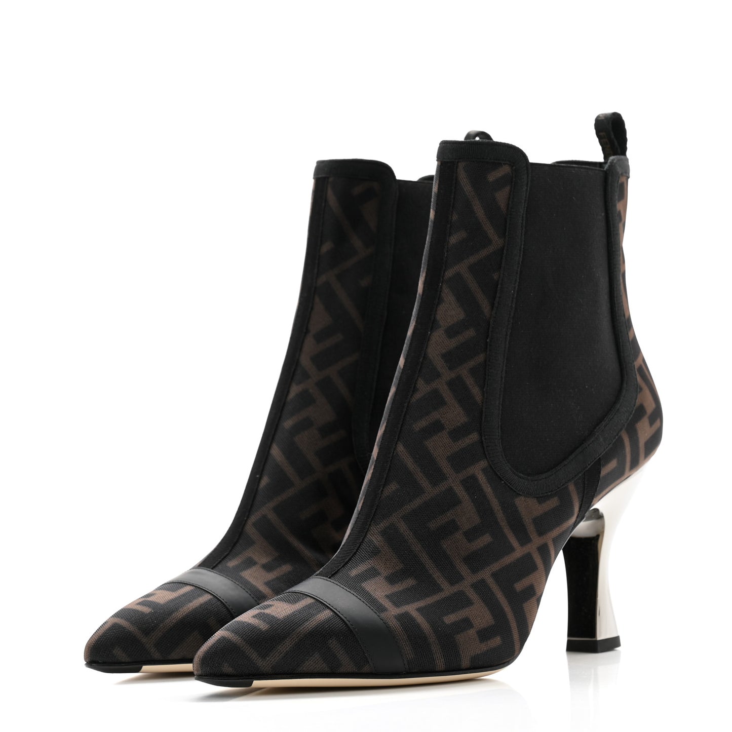 Mesh Tulle FF Colibri Ankle Booties 39 Tobacco Moro Black
