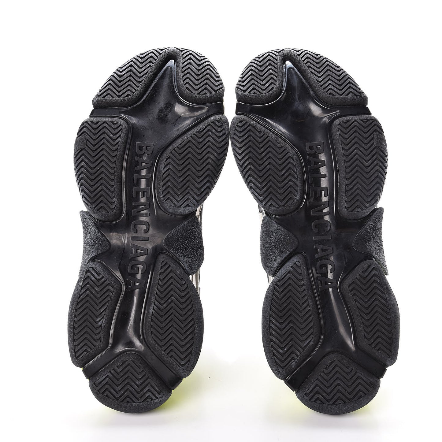 Nylon Suede Mens Triple S 2.0 Sneakers 42 Gris Black Jaune Fluo