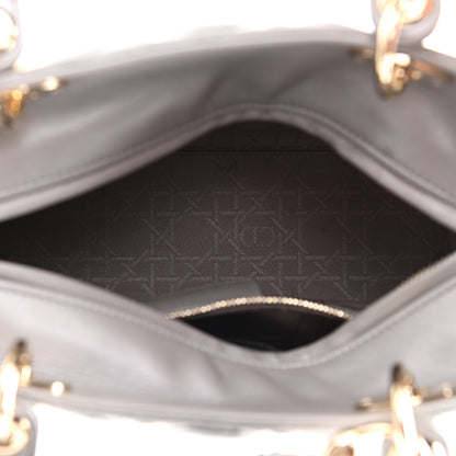 Christian Dior Pearly Lambskin Cannage Medium Lady Dior Grey 4 of 10