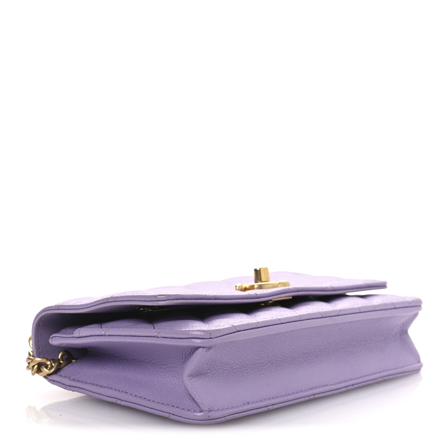 Chanel Caviar Quilted Sweetheart Wallet On Chain WOC Light Purple 4 of 16