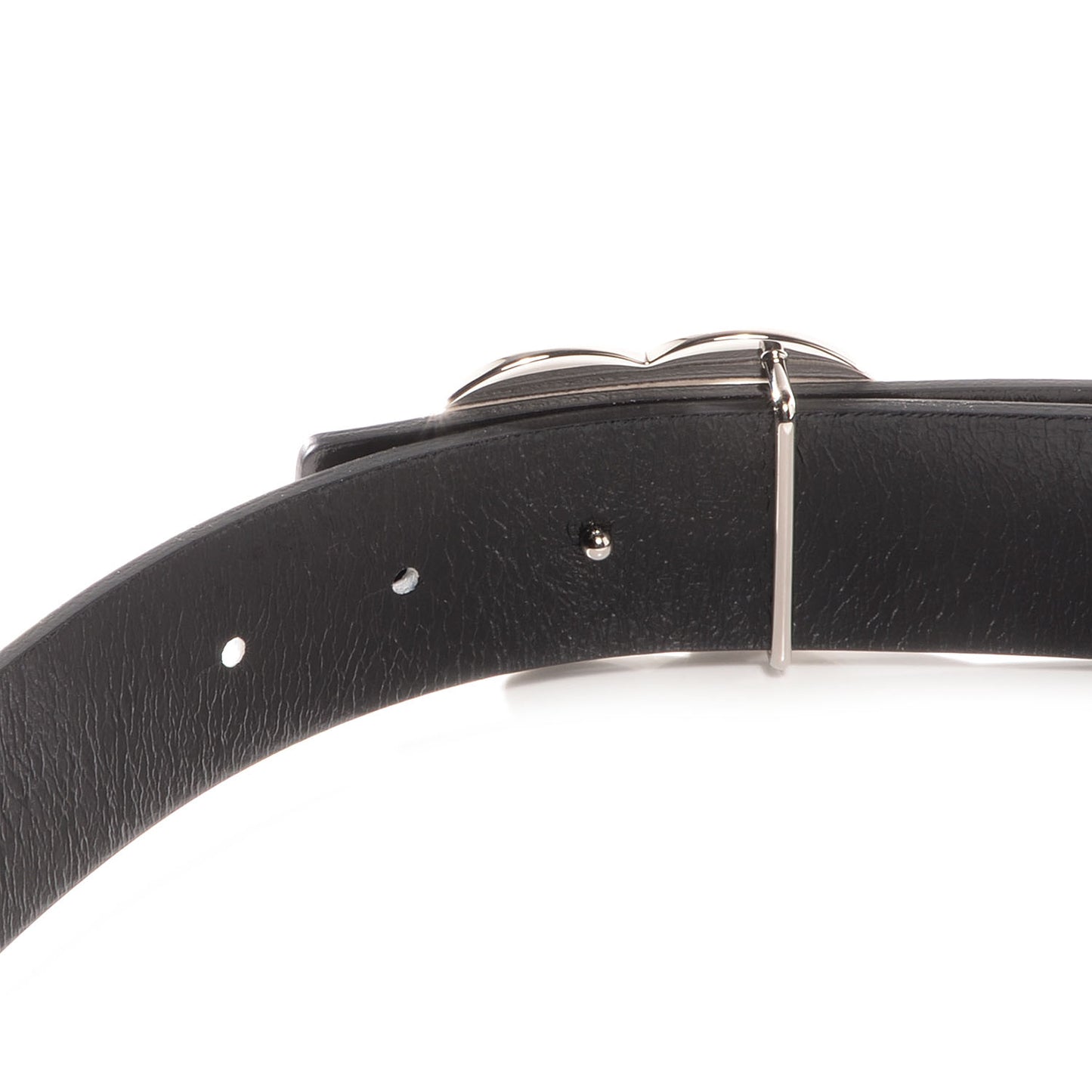 Leather Reversible CC Logo Belt 85 White Black