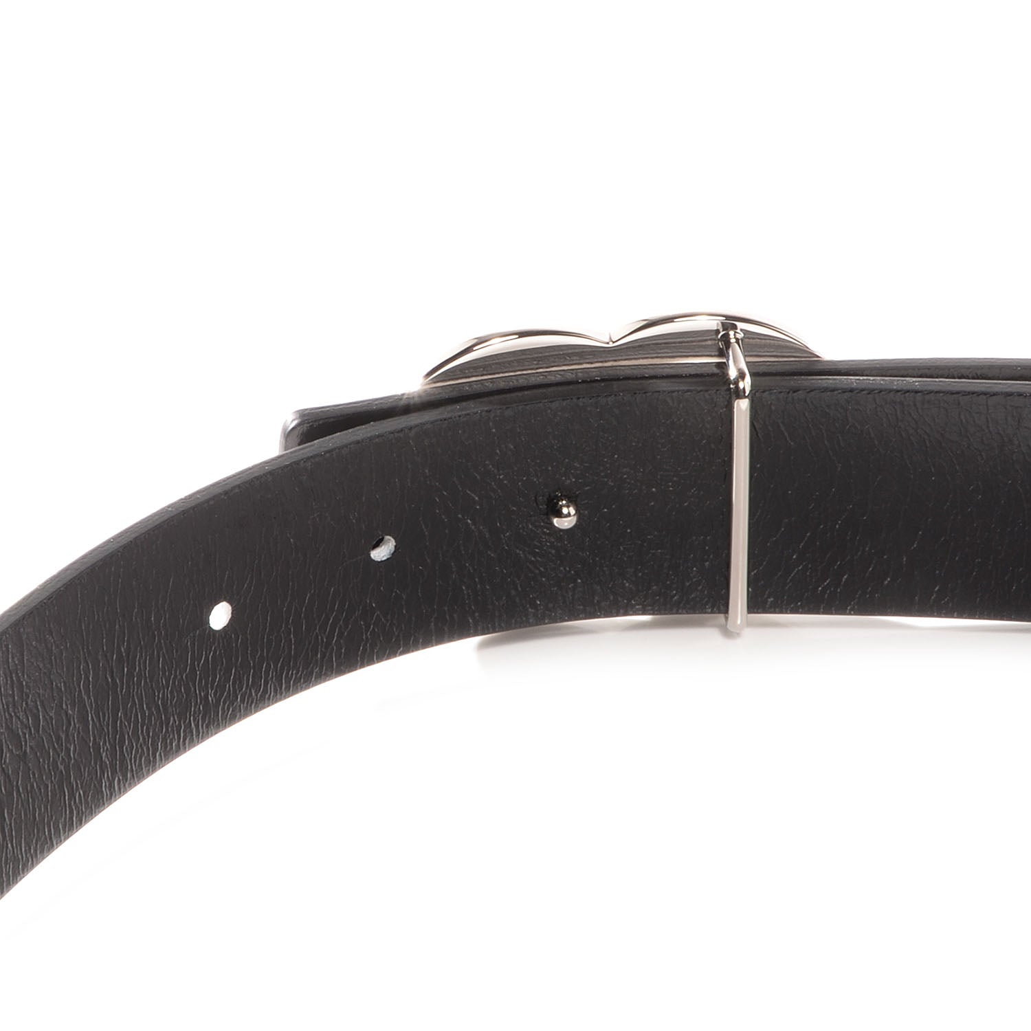 Chanel Leather Reversible CC Logo Belt 85 White Black 3 of 6