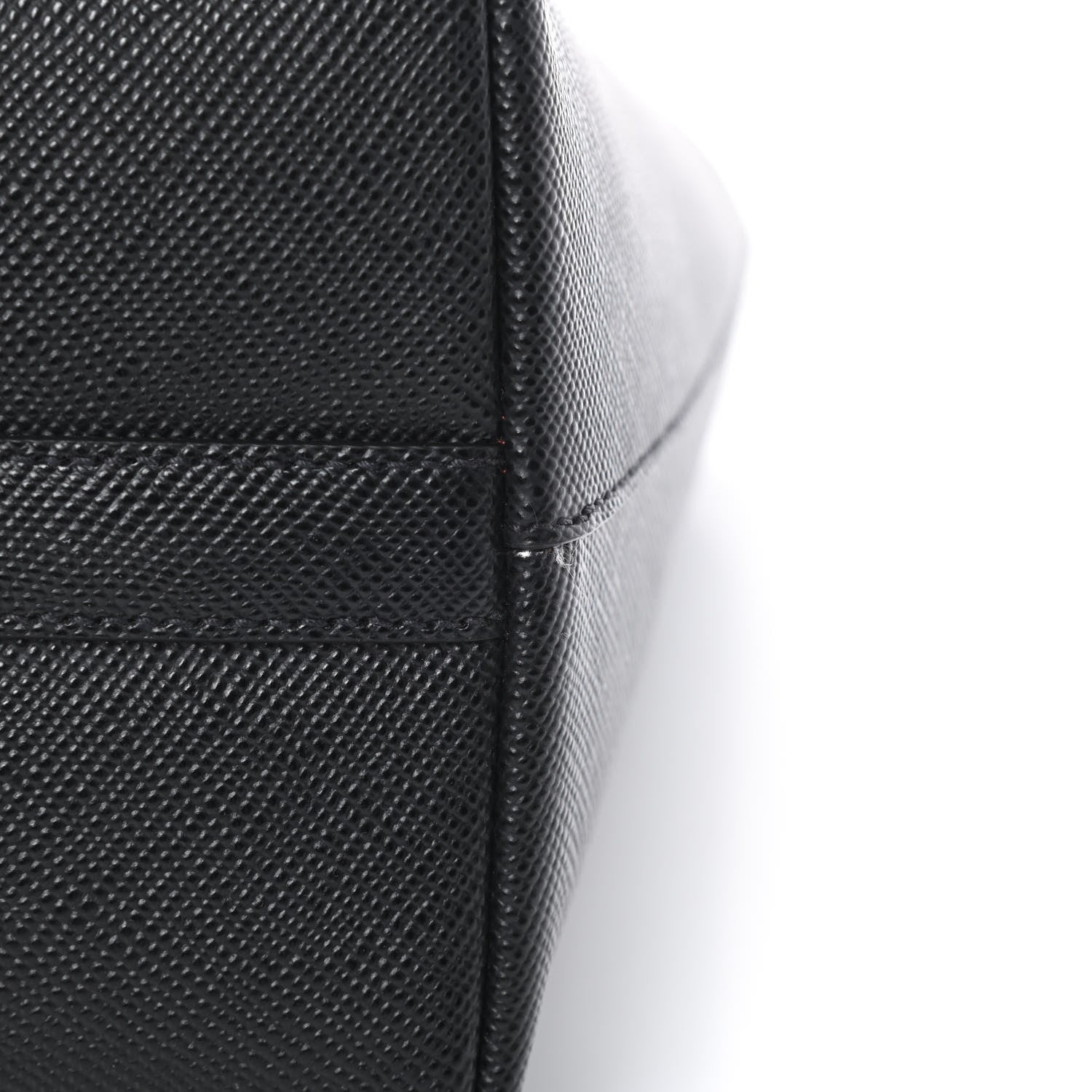 Prada Saffiano Cuir Shopping Tote Black Fuoco 12 of 12