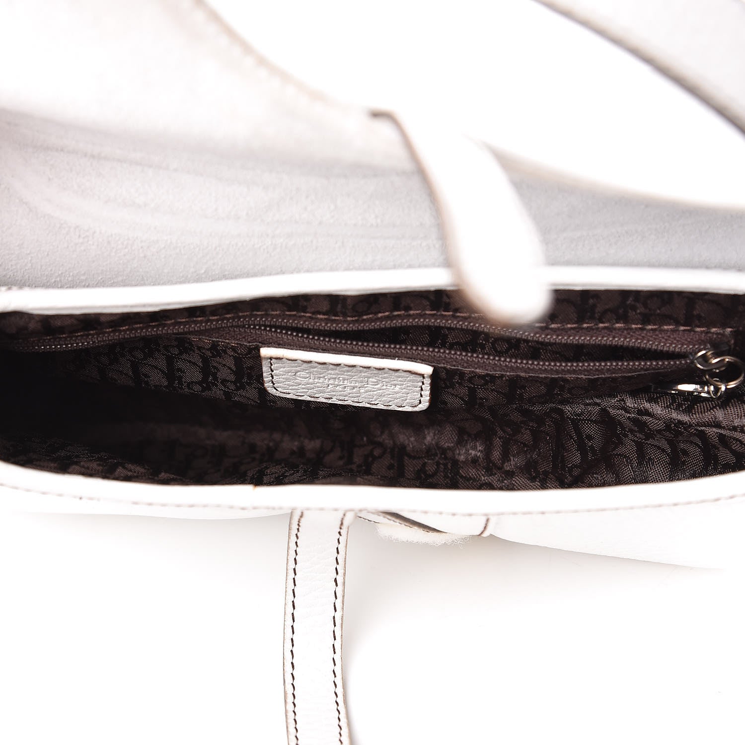Christian Dior Calfskin Saddle Bag White 4 of 19