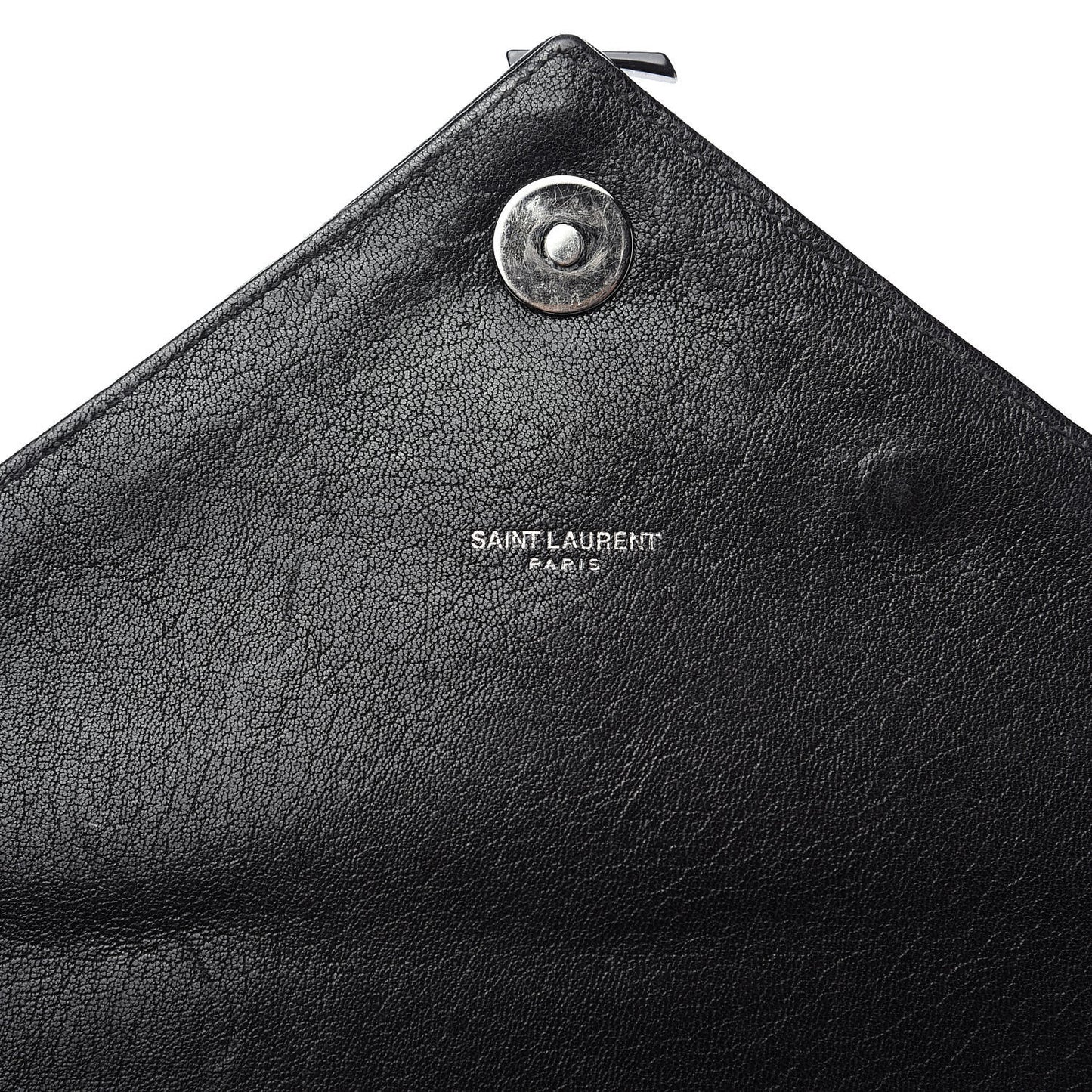Sheepskin Matelasse Chevron Monogram Monochrome Large College Satchel Black