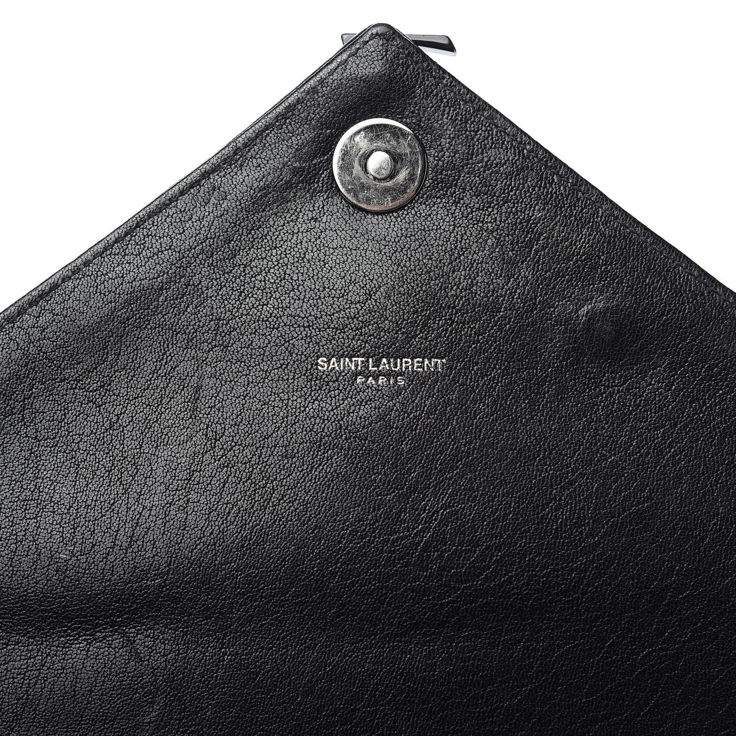 Saint Laurent Sheepskin Matelasse Chevron Monogram Monochrome Large College Satchel Black 5 of 14