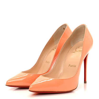 Christian Louboutin Patent Pigalle Follies 100 Pumps 36 Sunset 2 of 7
