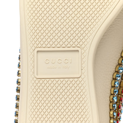 Gucci Calfskin Crystal Womens Falacer Sneakers 36.5 White 6 of 9