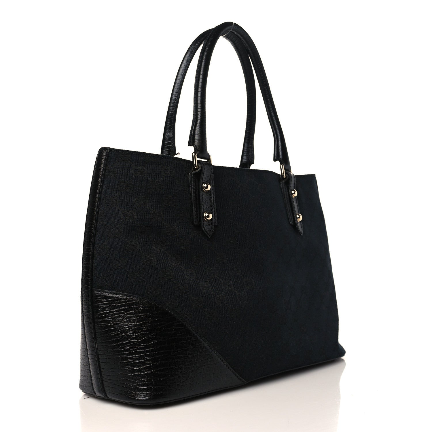 Gucci Monogram Medium Hasler Tote Black 3 of 10